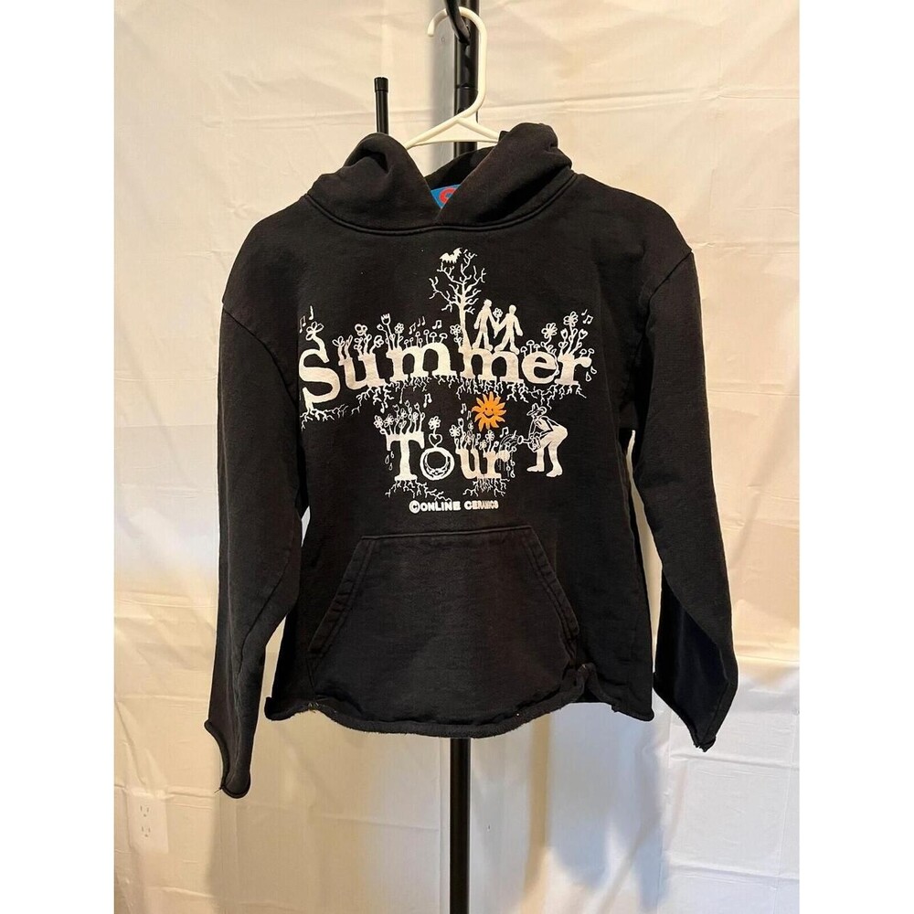 RARE Online Ceramics Summer Tour Black Graphic Print Crew Neck Hoodie Small USA
